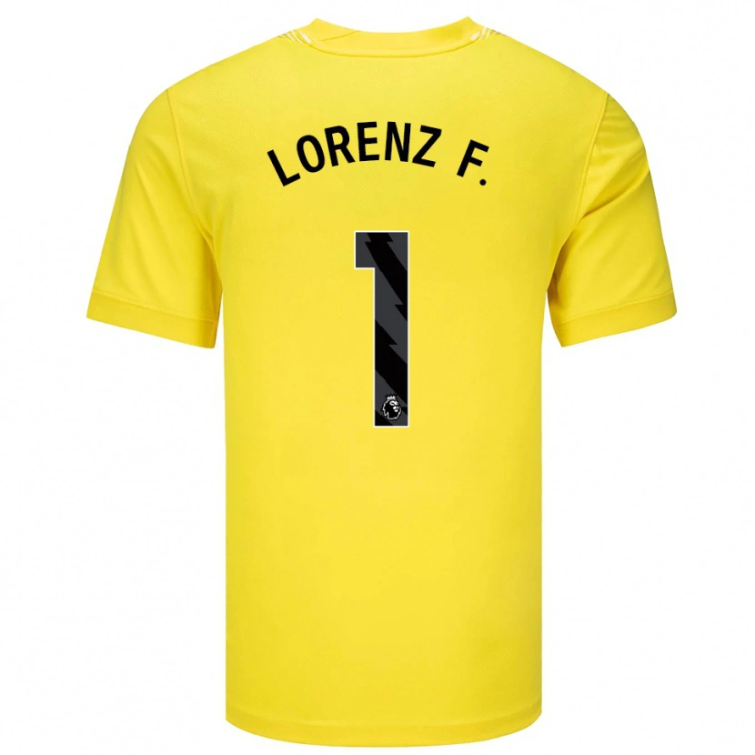 Danxen Homme Lorenz Ferdinand #1 Maillot de Gardien Jaune Noir 2025/26 T-shirt