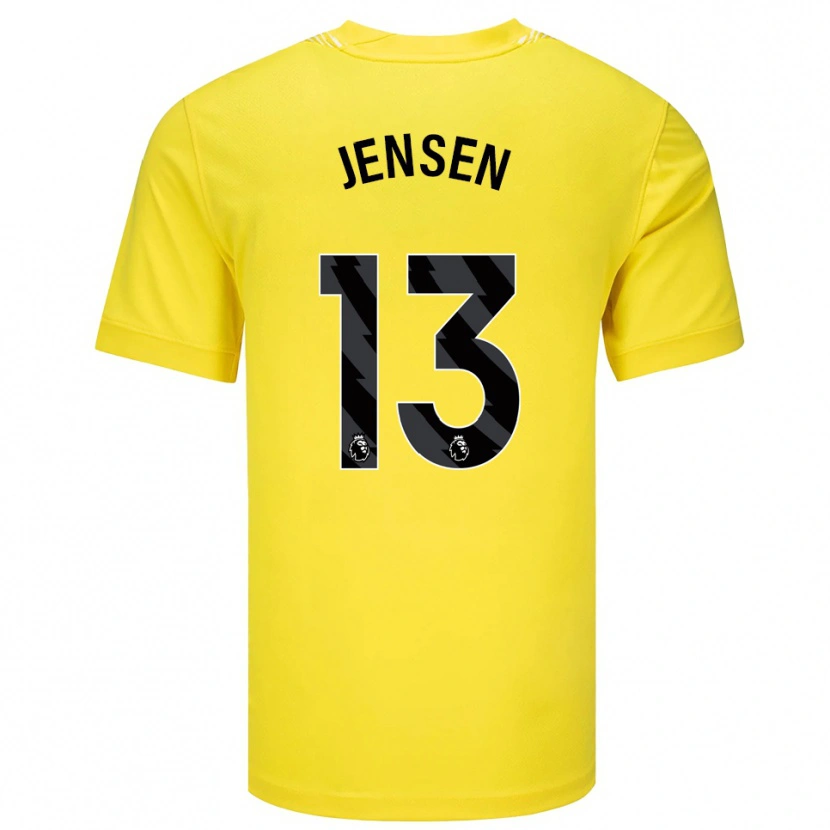 Danxen Homme Sebastian Jensen #13 Maillot de Gardien Jaune Noir 2025/26 T-shirt