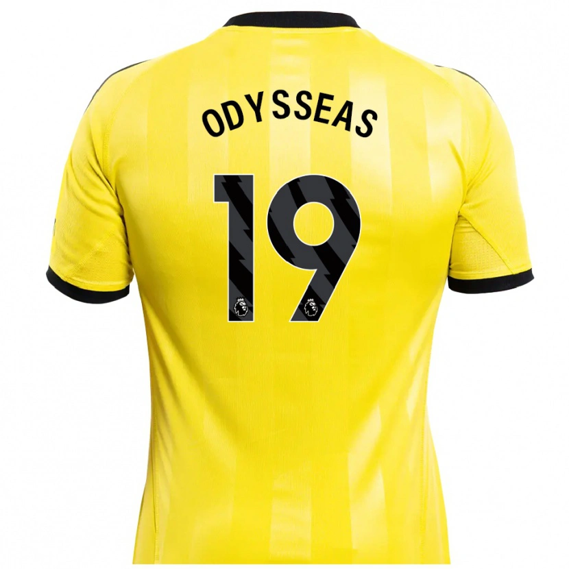 Danxen Homme Odysseas Vlachodimos #19 Maillot de Gardien Jaune Noir 2025/26 T-shirt