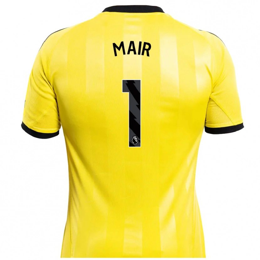 Danxen Homme George Mair #1 Maillot de Gardien Jaune Noir 2025/26 T-shirt