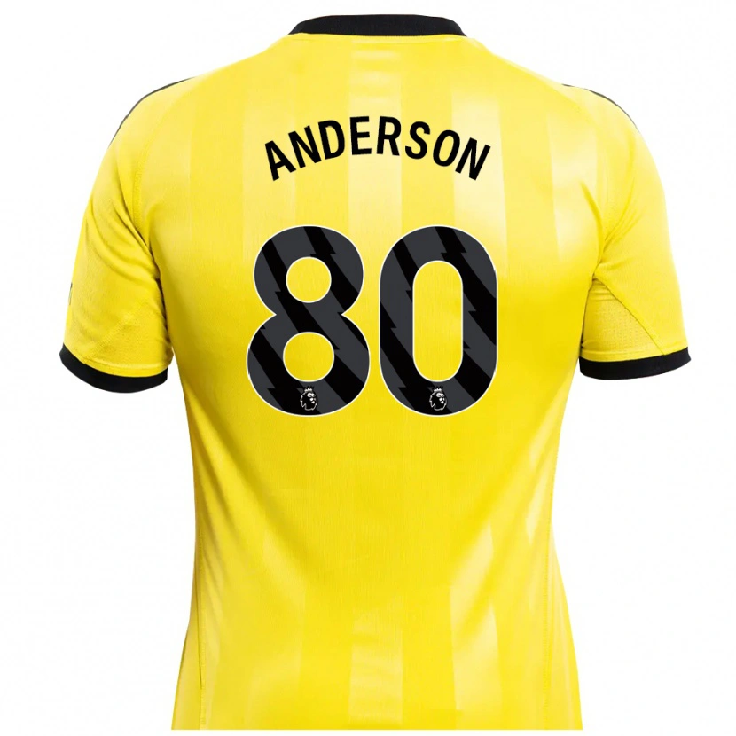 Danxen Homme Will Anderson #80 Maillot de Gardien Jaune Noir 2025/26 T-shirt