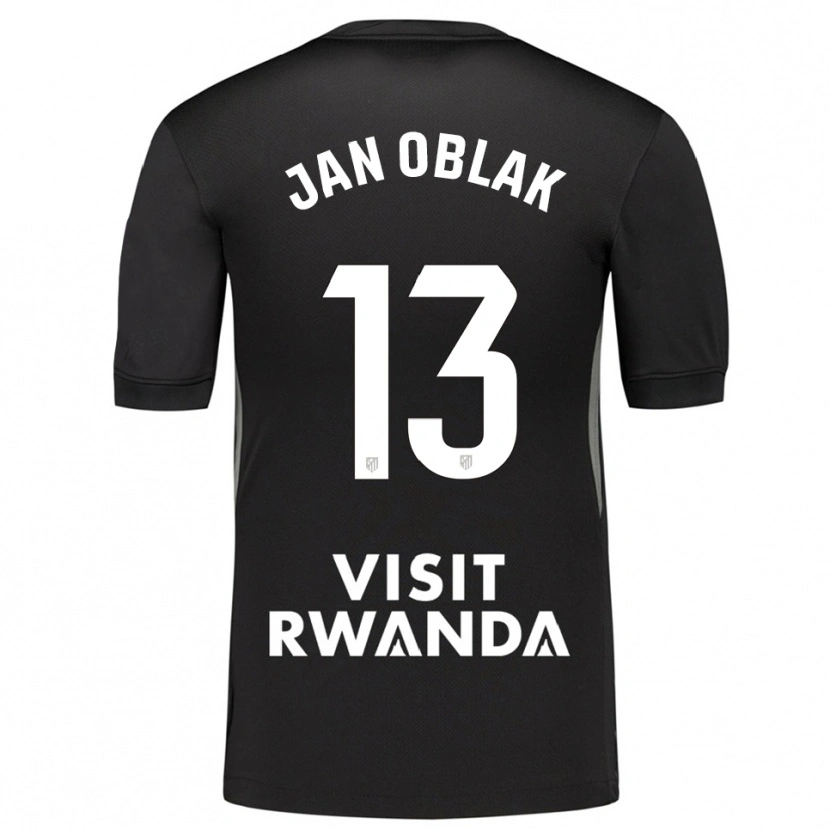 Danxen Homme Jan Oblak #13 Maillot de Gardien Noir Blanc 2025/26 T-shirt