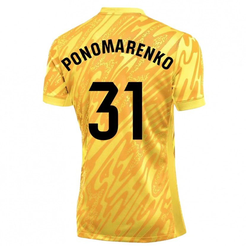 Danxen Homme Borys Ponomarenko #31 Maillot de Gardien Jaune Noir 2025/26 T-shirt