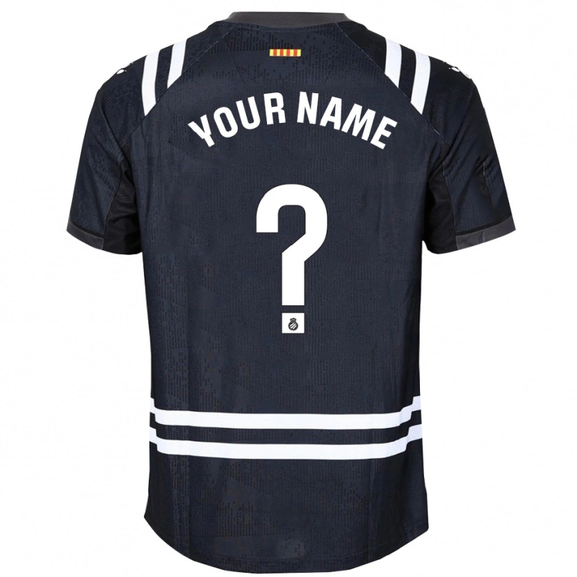 Danxen Homme RCD Espanyol Maillot de Gardien Noir Blanc 2025/26 T-shirt