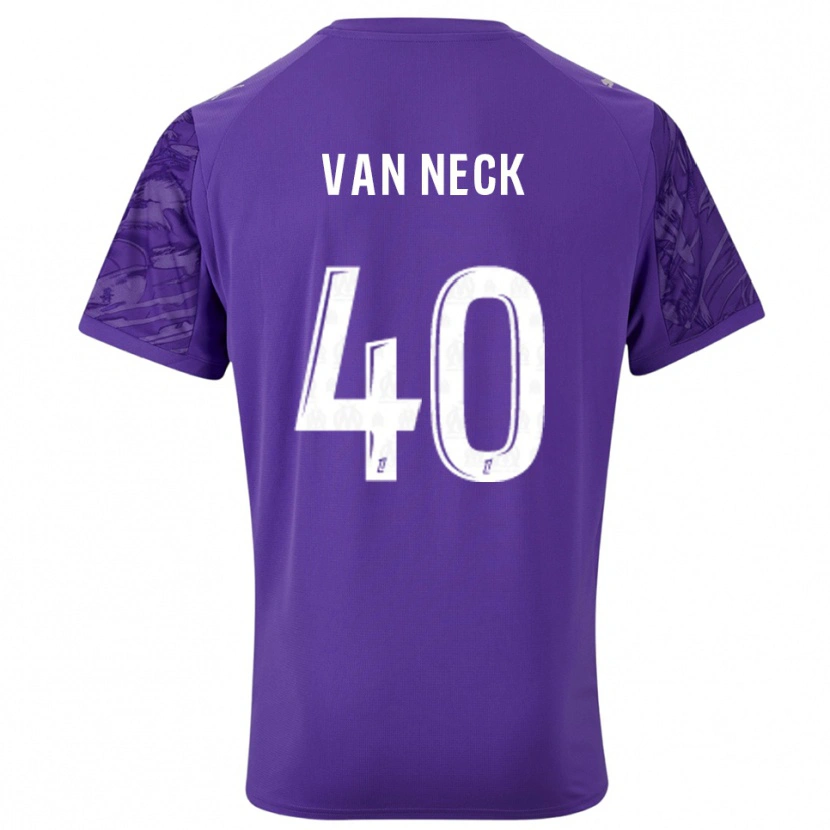 Danxen Homme Jelle Van Neck #40 Maillot de Gardien Violet Blanc 2025/26 T-shirt