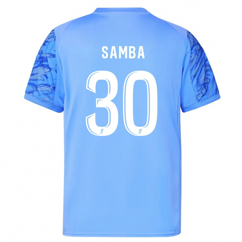Danxen Homme Brice Samba #30 Maillot de Gardien Bleu Blanc 2025/26 T-shirt