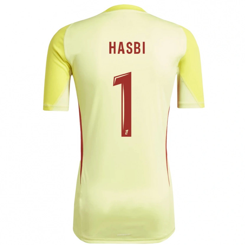 Danxen Homme Walid Hasbi #1 Maillot de Gardien Rouge Jaune Clair 2025/26 T-shirt
