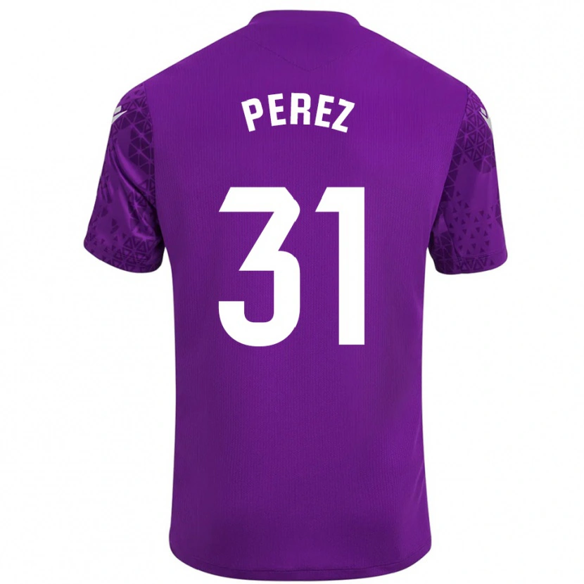 Danxen Homme Ángel Pérez #31 Maillot de Gardien Violet Foncé Blanc 2025/26 T-shirt