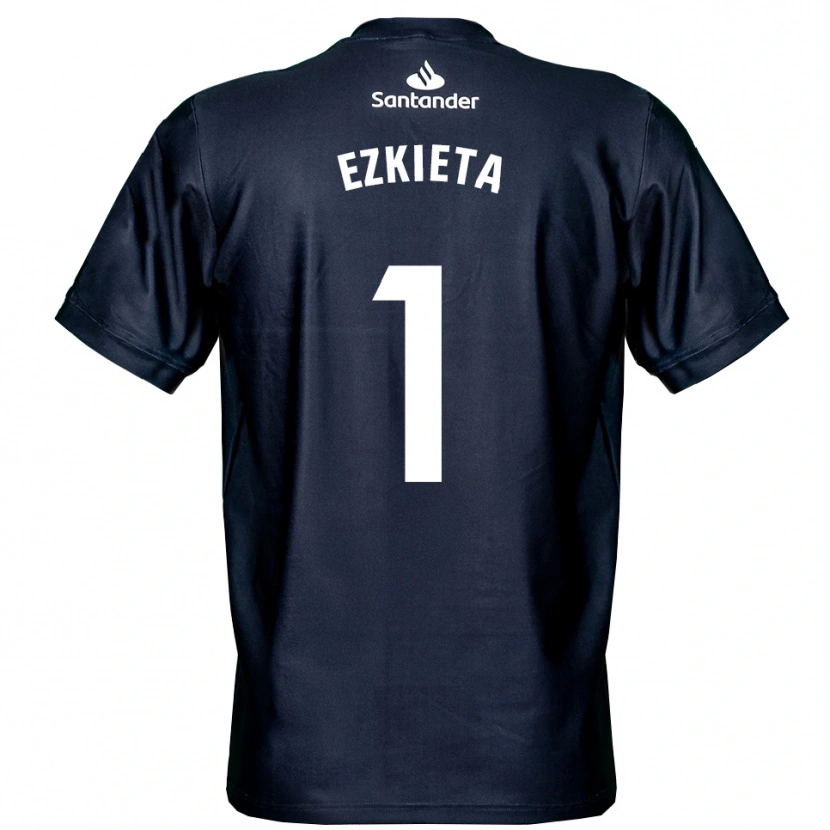 Danxen Homme Jokin Ezkieta #1 Maillot de Gardien Bleu Nuit Blanc 2025/26 T-shirt