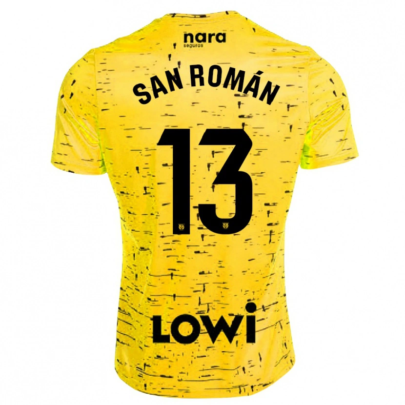 Danxen Homme Miguel San Román #13 Maillot de Gardien Jaune Noir 2025/26 T-shirt