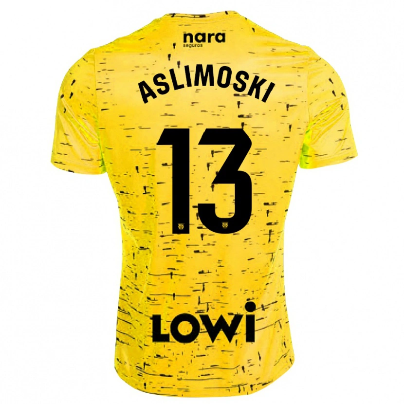 Danxen Homme Tomme Aslimoski #13 Maillot de Gardien Jaune Noir 2025/26 T-shirt