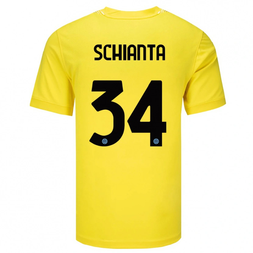 Danxen Homme Valentina Schianta #34 Maillot de Gardien Jaune Clair Noir 2025/26 T-shirt
