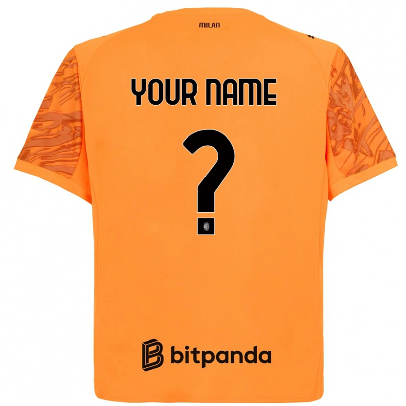 Danxen Homme AC Milan Maillot de Gardien Orange Jaune Noir 2025/26 T-shirt