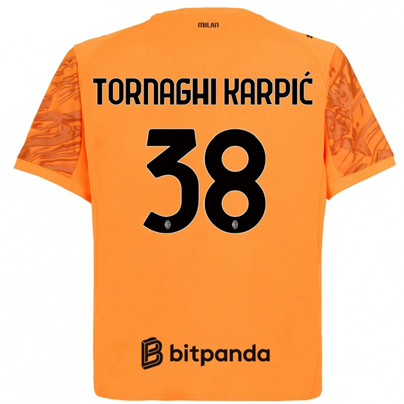 Danxen Homme Lavinia Tornaghi Karpić #38 Maillot de Gardien Orange Jaune Noir 2025/26 T-shirt
