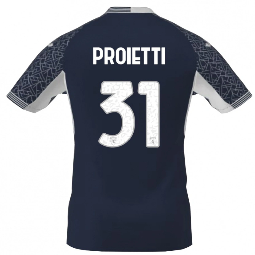 Danxen Homme Riccardo Proietti #31 Maillot de Gardien Bleu Noir Blanc 2025/26 T-shirt