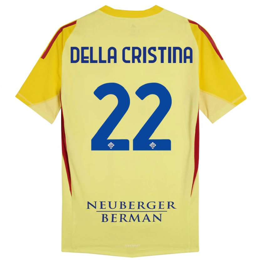 Danxen Homme Stefano Della Cristina #22 Maillot de Gardien Jaune Clair Noir 2025/26 T-shirt
