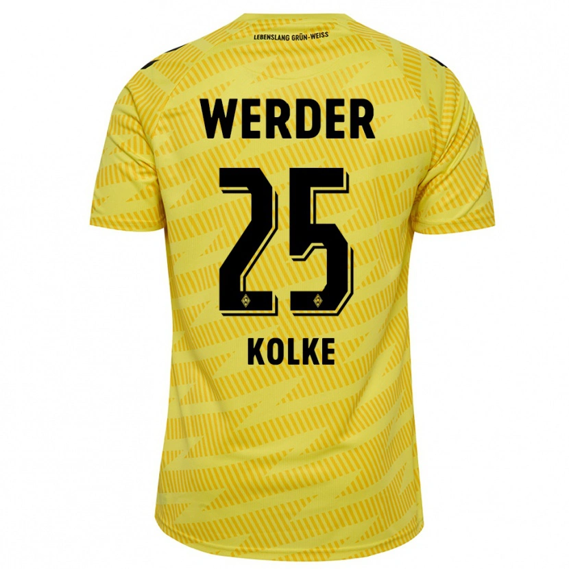 Danxen Homme Markus Kolke #25 Maillot de Gardien Jaune Noir 2025/26 T-shirt
