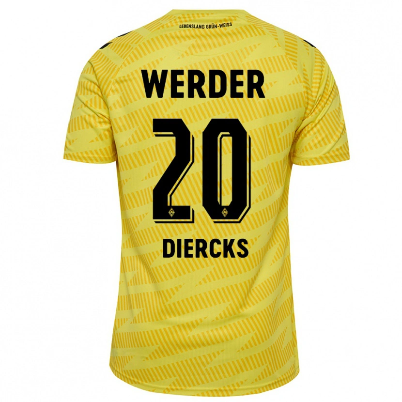 Danxen Homme Lewis Diercks #20 Maillot de Gardien Jaune Noir 2025/26 T-shirt