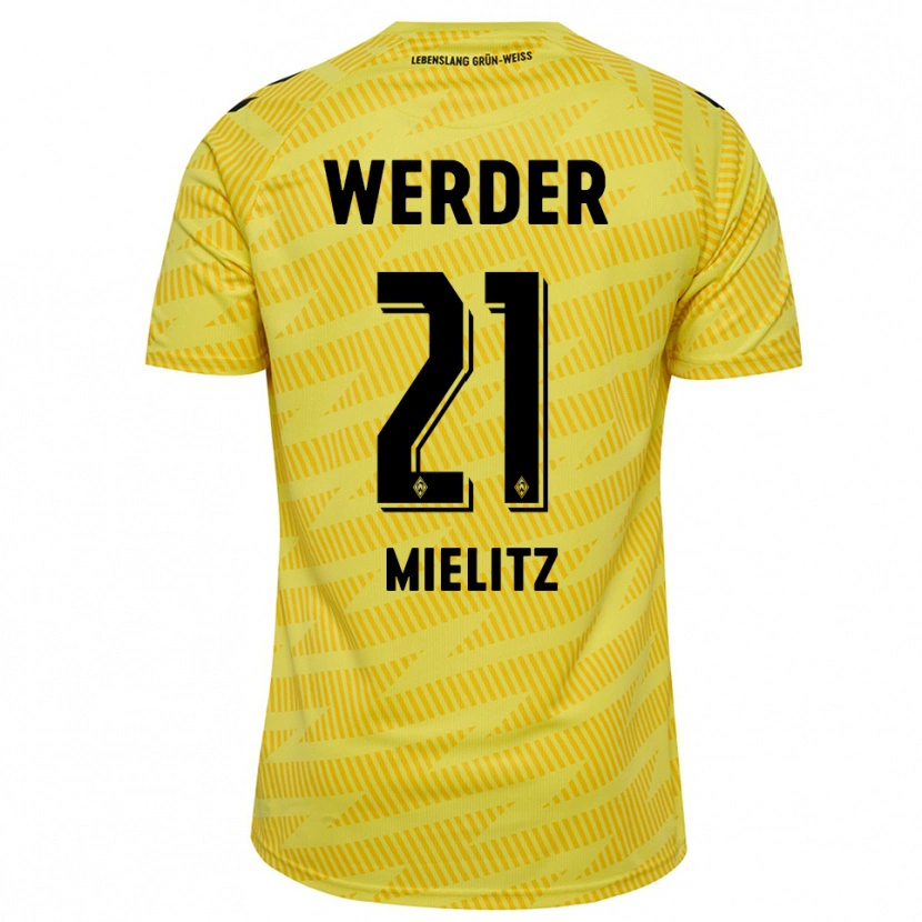 Danxen Homme Sebastian Mielitz #21 Maillot de Gardien Jaune Noir 2025/26 T-shirt