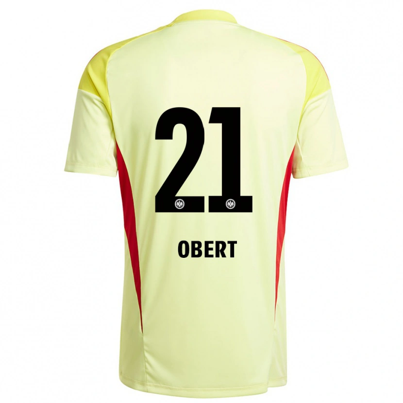 Danxen Homme Yuriy Obert #21 Maillot de Gardien Jaune Clair Noir 2025/26 T-shirt