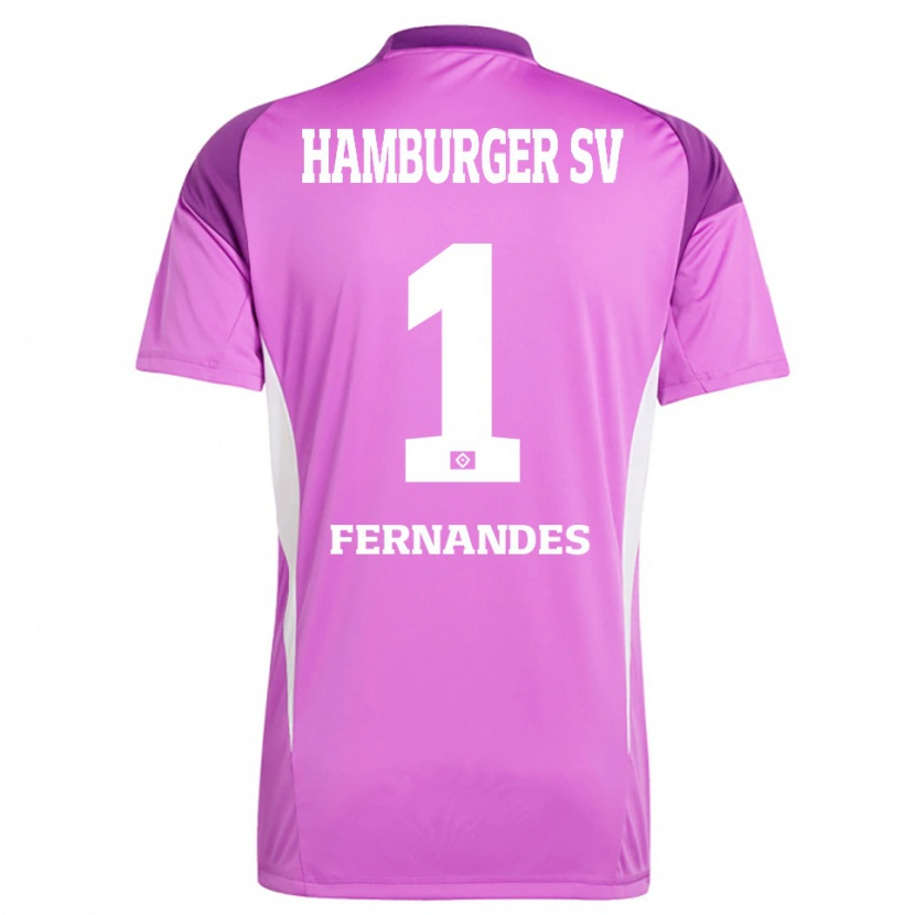 Danxen Homme Daniel Heuer Fernandes #1 Maillot de Gardien Blanc Lilas Violet 2025/26 T-shirt