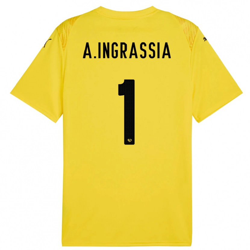Danxen Homme Antonio Ingrassia #1 Maillot de Gardien Jaune Noir 2025/26 T-shirt