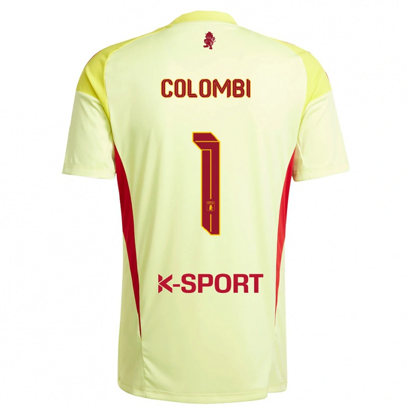 Danxen Homme Simone Colombi #1 Maillot de Gardien Jaune Clair Rouge 2025/26 T-shirt