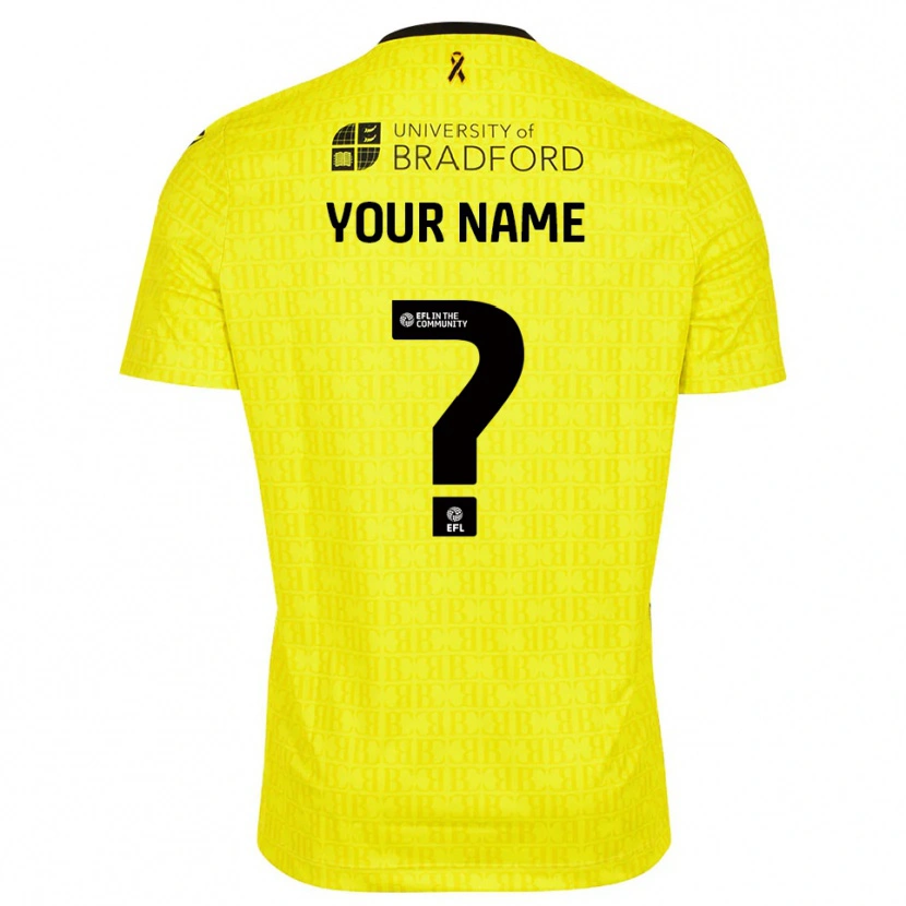 Danxen Homme Bradford City Maillot de Gardien Noir Jaune 2025/26 T-shirt