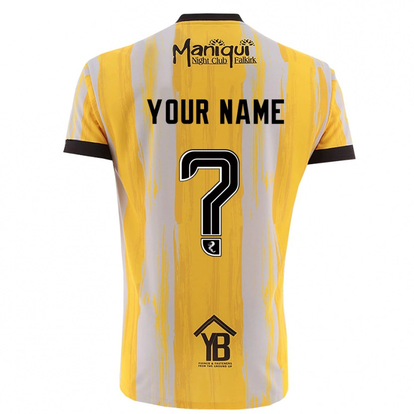 Danxen Homme Falkirk FC Maillot de Gardien Noir Jaune 2025/26 T-shirt