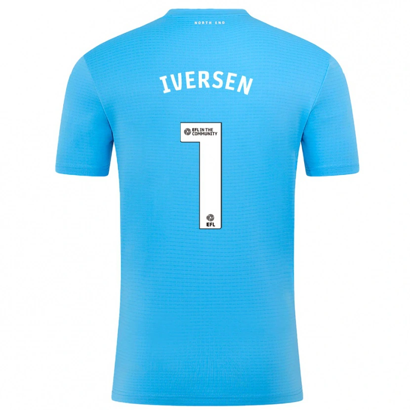 Danxen Homme Daniel Iversen #1 Maillot de Gardien Blanc Bleu 2025/26 T-shirt