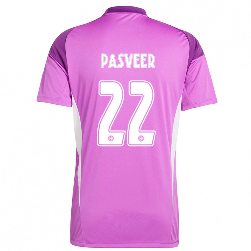 Danxen Homme Remko Pasveer #22 Maillot de Gardien Violet Clair Blanc 2025/26 T-shirt
