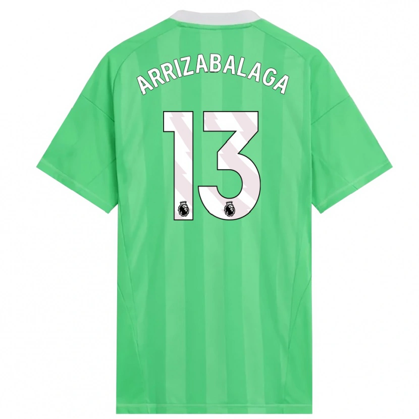 Danxen Homme Kepa Arrizabalaga #13 Maillot de Gardien Vert Clair Blanc 2025/26 T-shirt