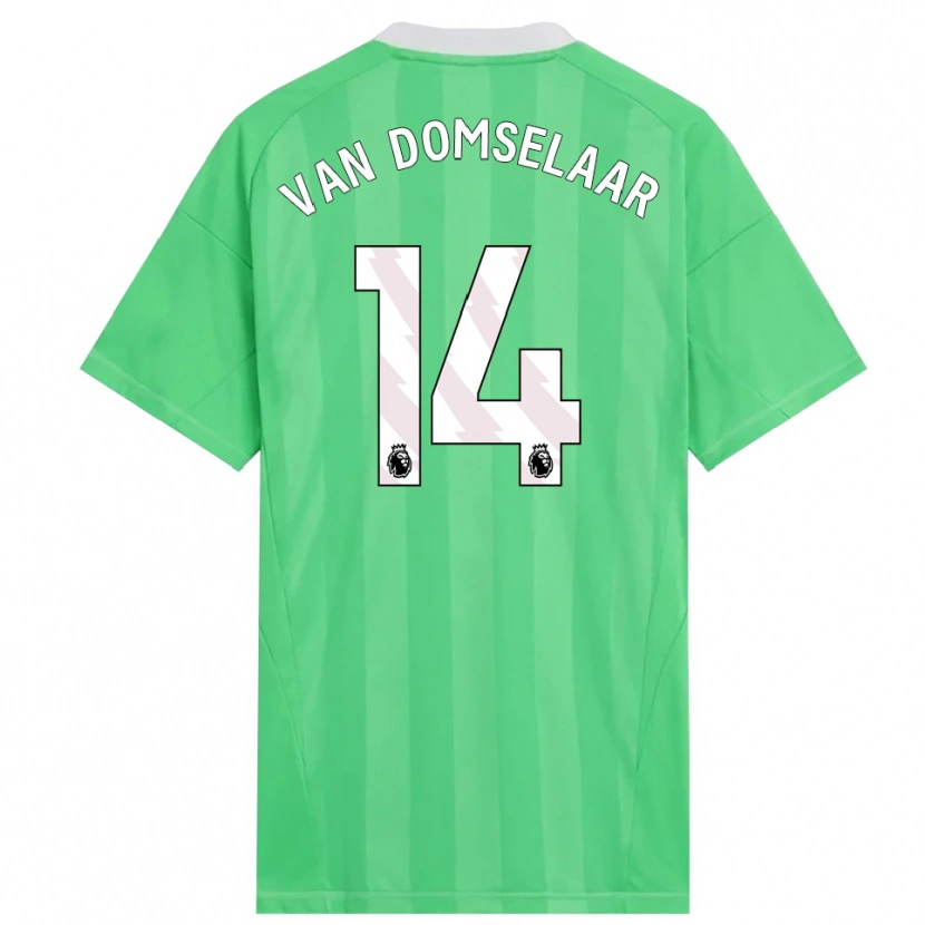 Danxen Homme Daphne Van Domselaar #14 Maillot de Gardien Vert Clair Blanc 2025/26 T-shirt