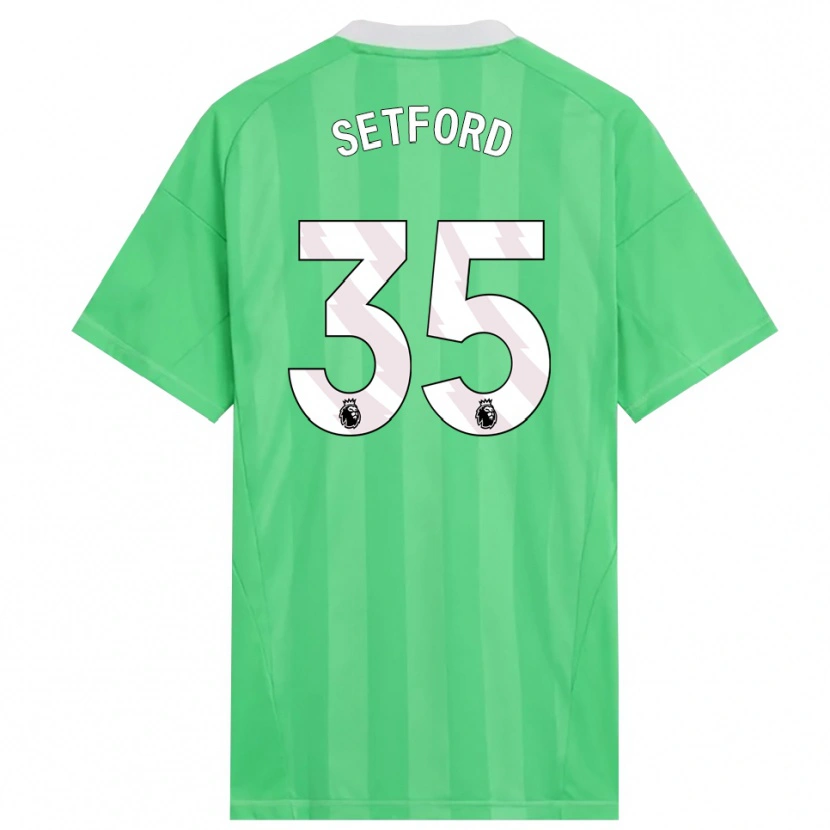 Danxen Homme Tommy Setford #35 Maillot de Gardien Vert Clair Blanc 2025/26 T-shirt