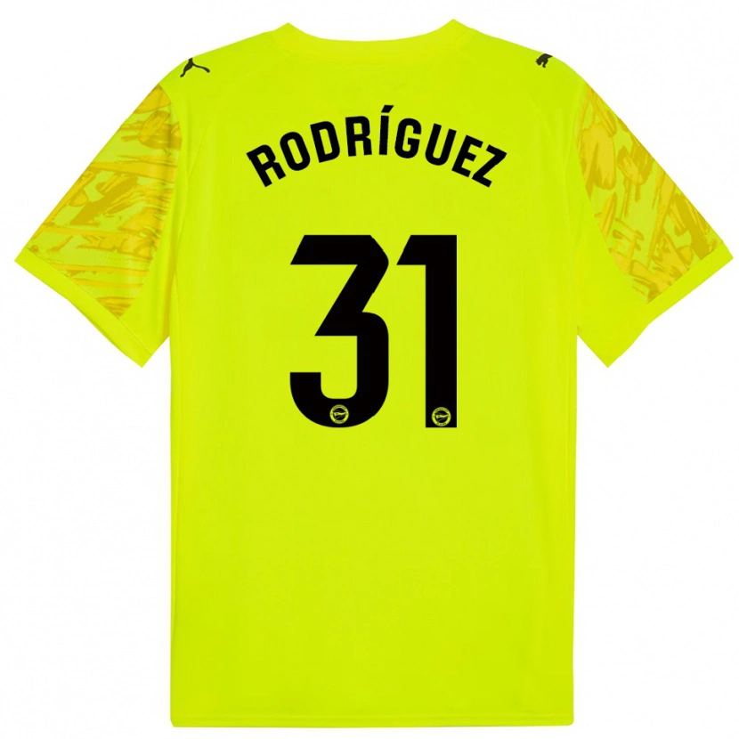 Danxen Homme Adrián Rodríguez #31 Maillot de Gardien Jaune Noir 2025/26 T-shirt