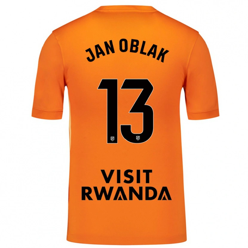 Danxen Homme Jan Oblak #13 Maillot de Gardien Orange Noir 2025/26 T-shirt