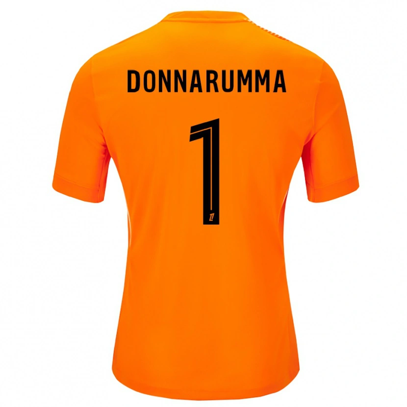 Danxen Homme Gianluigi Donnarumma #1 Maillot de Gardien Orange Noir 2025/26 T-shirt