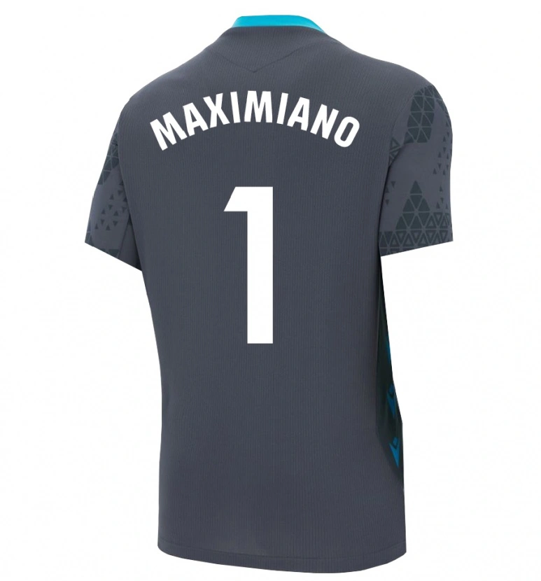 Danxen Homme Luís Maximiano #1 Maillot de Gardien Gris Foncé Noir 2025/26 T-shirt