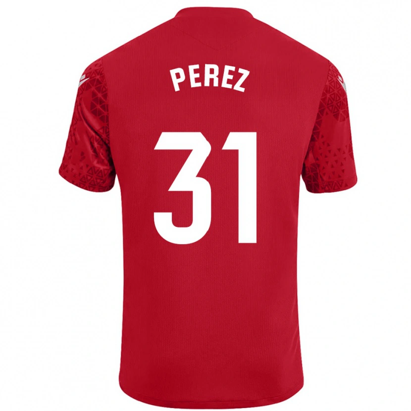 Danxen Homme Ángel Pérez #31 Maillot de Gardien Rouge Blanc 2025/26 T-shirt