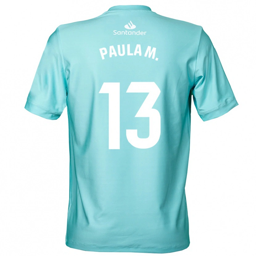 Danxen Homme Paula Muñoz Álvarez #13 Maillot de Gardien Cyan Clair Blanc 2025/26 T-shirt
