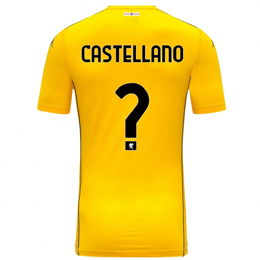 Danxen Homme Cristiano Castellano #0 Maillot de Gardien Jaune Foncé Noir 2025/26 T-shirt