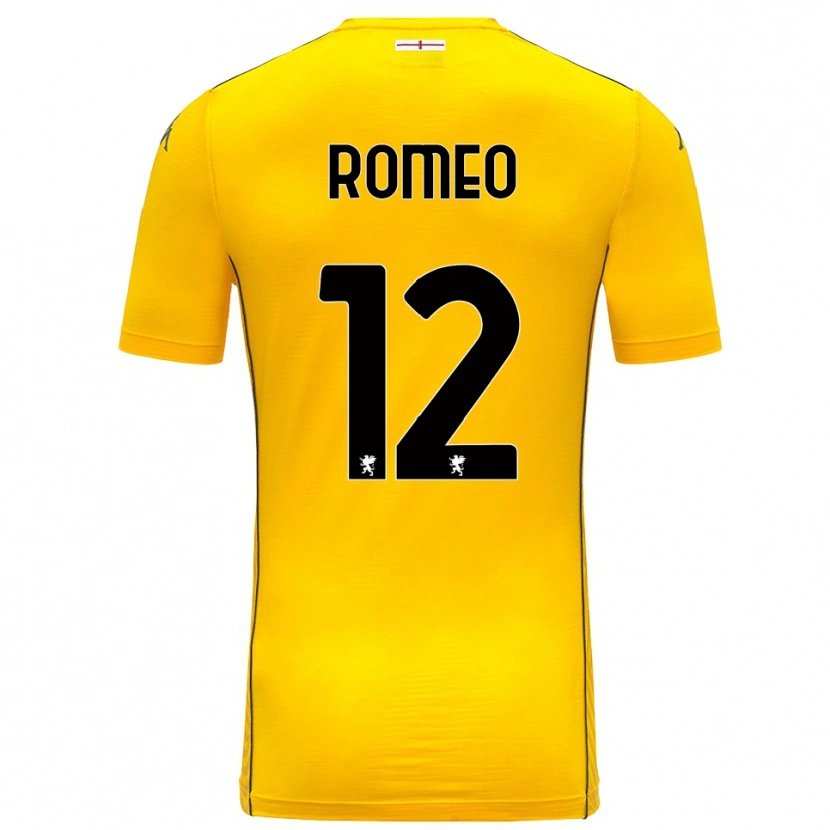 Danxen Homme Emanuele Romeo #12 Maillot de Gardien Jaune Foncé Noir 2025/26 T-shirt