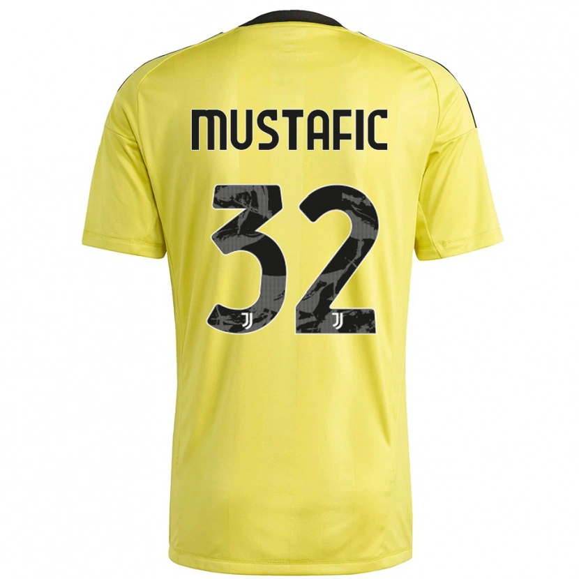 Danxen Homme Emma Mustafic #32 Maillot de Gardien Blanc Jaune 2025/26 T-shirt