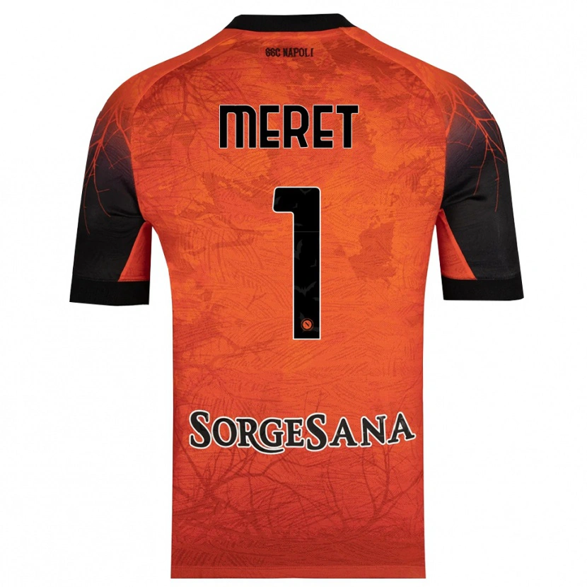 Danxen Homme Alex Meret #1 Maillot de Gardien Orange Rouge Noir 2025/26 T-shirt