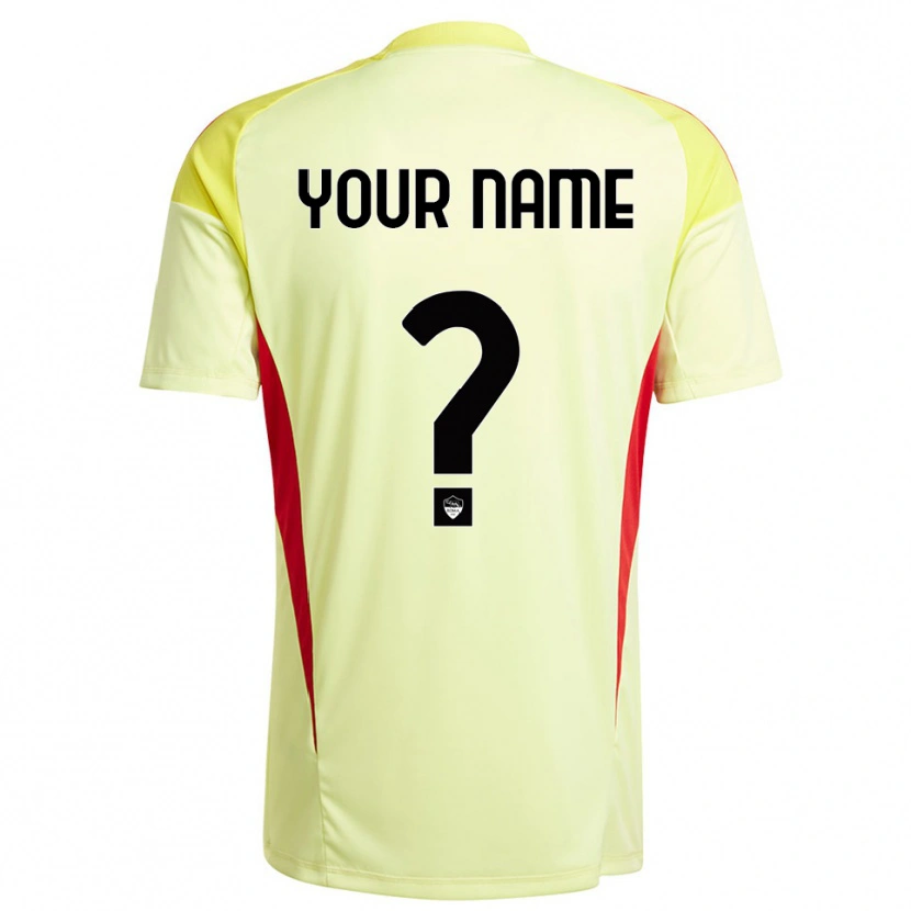 Danxen Homme AS Roma Maillot de Gardien Jaune Clair Orange 2025/26 T-shirt