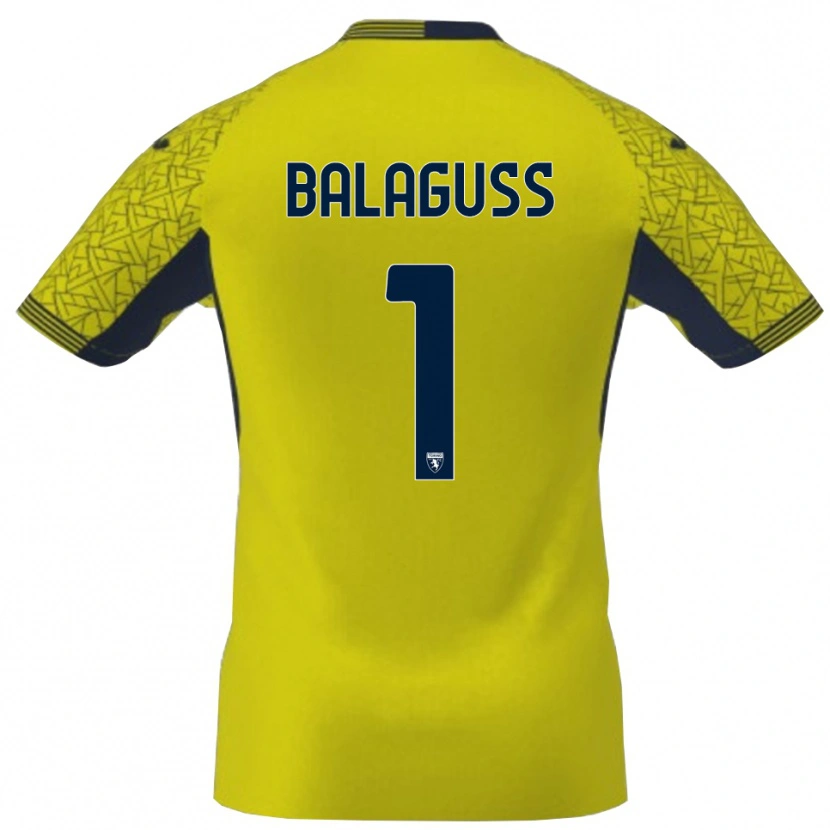 Danxen Homme Nils Balaguss #1 Maillot de Gardien Jaune Noir 2025/26 T-shirt