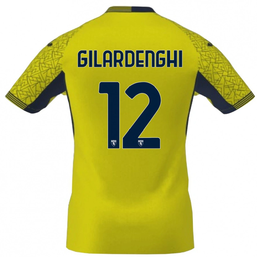 Danxen Homme Riccardo Gilardenghi #12 Maillot de Gardien Jaune Noir 2025/26 T-shirt