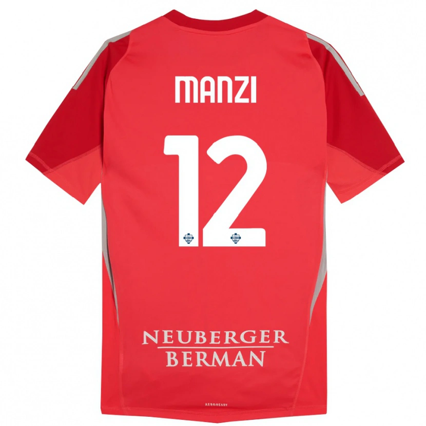 Danxen Homme Federico Manzi #12 Maillot de Gardien Gris Rouge 2025/26 T-shirt
