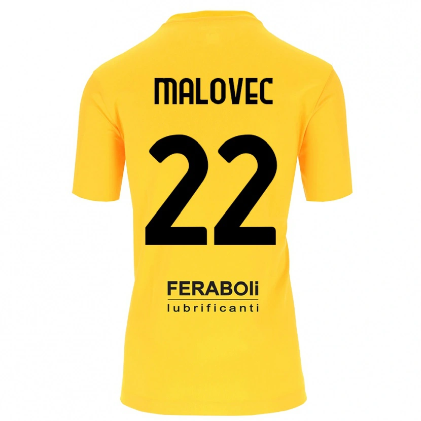 Danxen Homme Adrian Malovec #22 Maillot de Gardien Jaune Noir 2025/26 T-shirt
