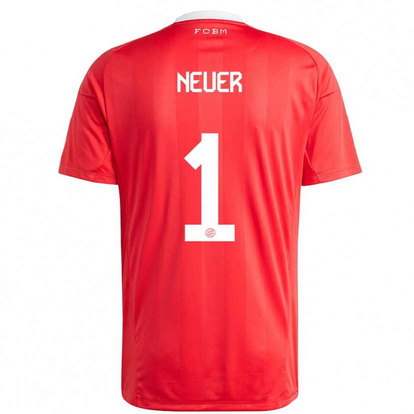 Danxen Homme Manuel Neuer #1 Maillot de Gardien Rouge Blanc 2025/26 T-shirt